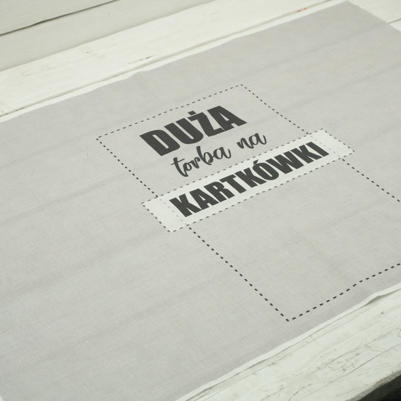 Duża torba na kartkówki / szare - panel tkanina bawełniana