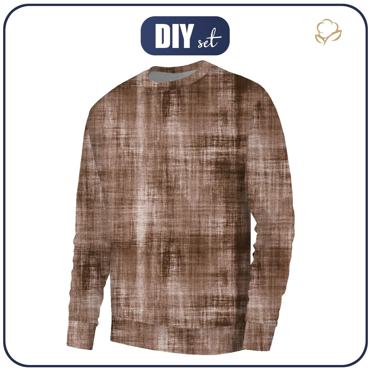 MĘSKA BLUZA (OREGON) BASIC - ACID WASH wz. 2 (brązowy) - zestaw do uszycia 