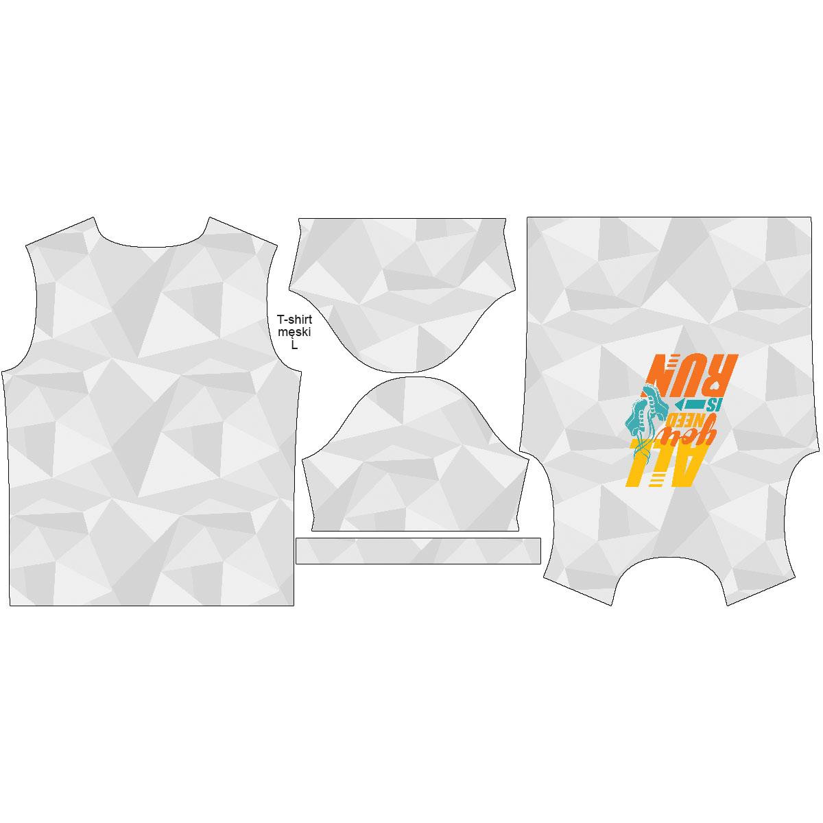 T-SHIRT MĘSKI - ALL YOU NEED US RUN / lód - single jersey