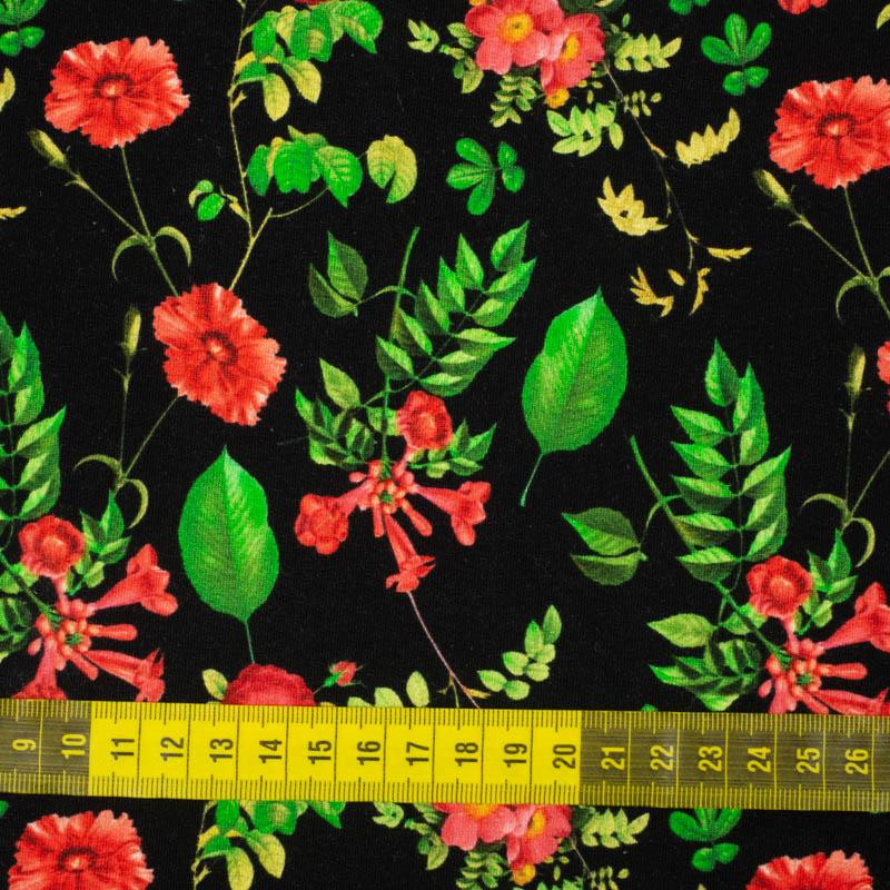 MINI CZERWONY OGRÓD (RAJSKI OGRÓD)  - dzianina pętelkowa