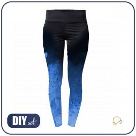 LEGGINSY SPORTOWE (XS) - KLEKSY (classic blue) - zestw do uszycia