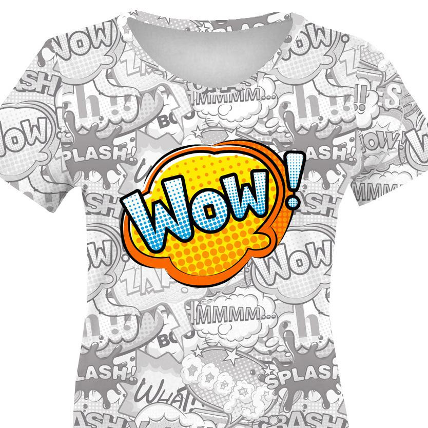 T-SHIRT DAMSKI - KOMIKS / wow - single jersey