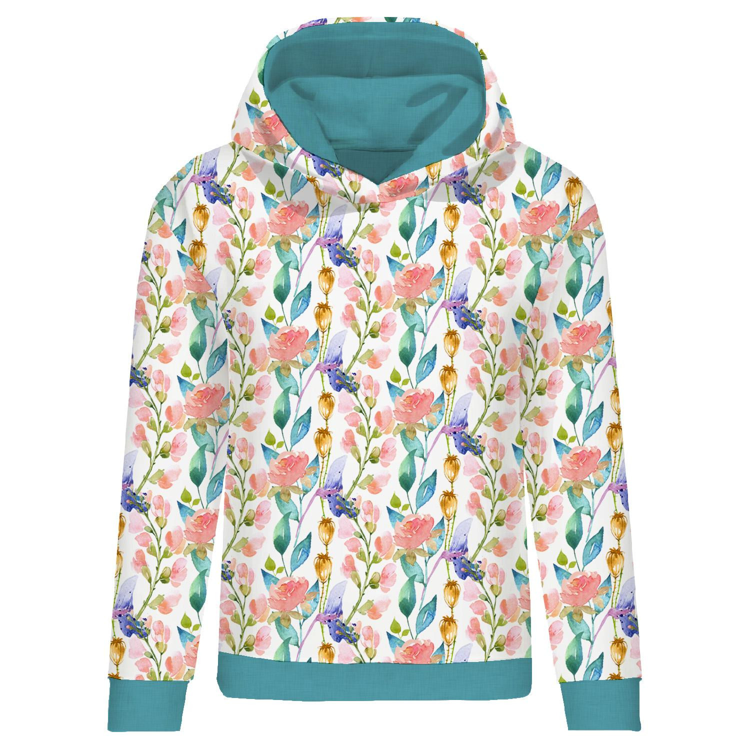 BLUZA DAMSKA (POLA) CLASSIC Z KAPTUREM - ŁĄKA WZ. 3 (NA ŁĄCE) - dzianina pętelkowa