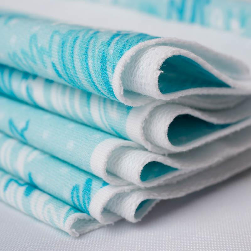 MORO  - bazgroły / błękitny - dresówka pętelkowa