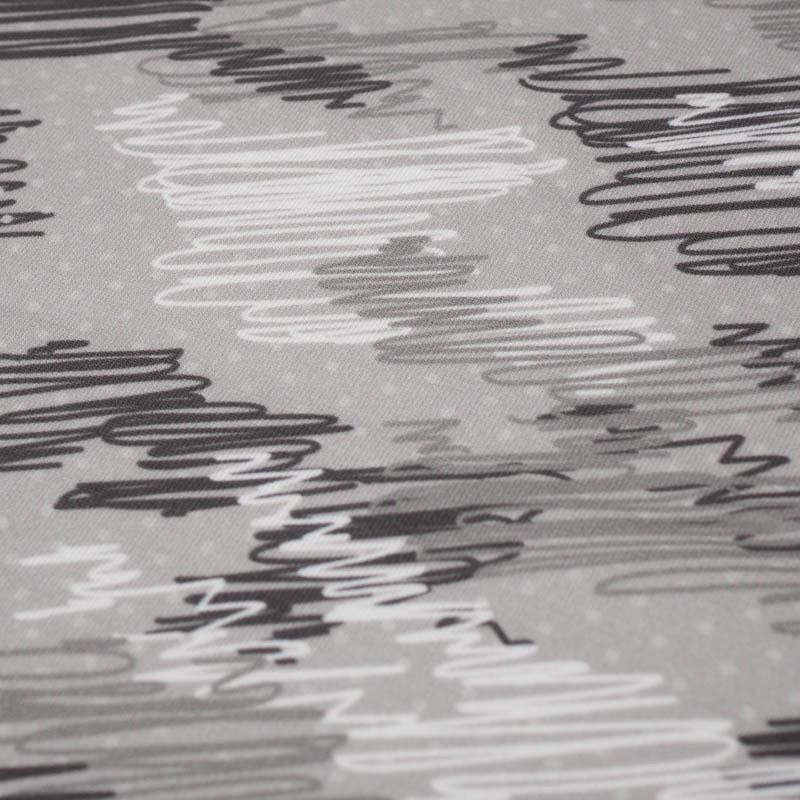 MORO  - bazgroły / szary - dresówka pętelkowa