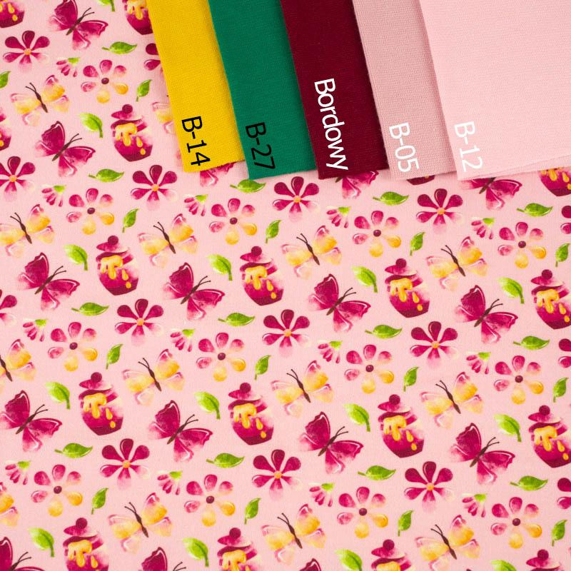 MOTYLKI I MIODEK (MISIE I MOTYLKI) - dresówka pętelkowa