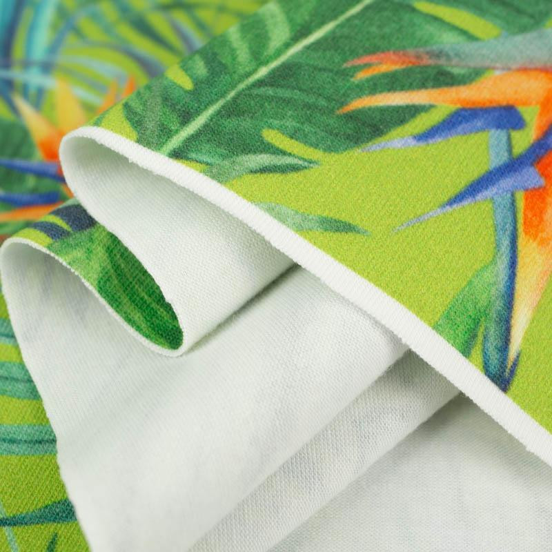 RAJSKA DŻUNGLA / zielony - single jersey z elastanem 