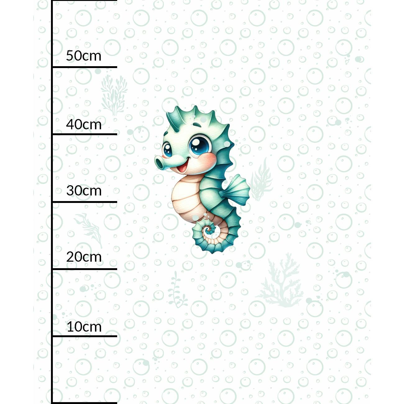 SEAHORSE (SEA ANIMALS WZ. 2) - PANEL (60cm x 50cm) tkanina bawełniana