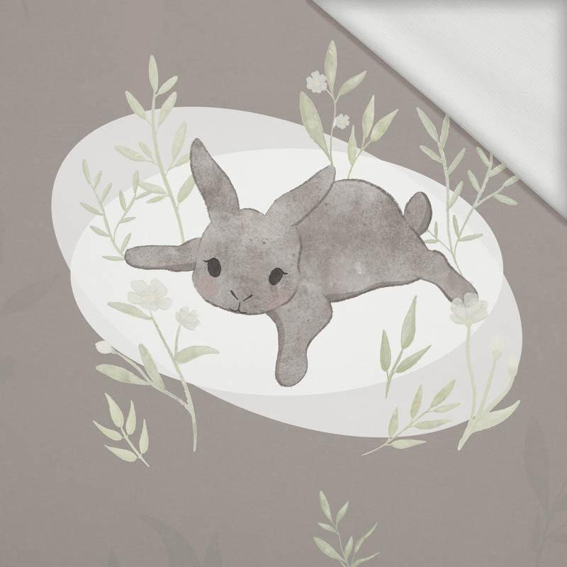 SZARY KRÓLICZEK wz. 2 (PASTELOWE KRÓLICZKI) - panel panoramiczny dzianina pętelkowa (60cm x 155cm)