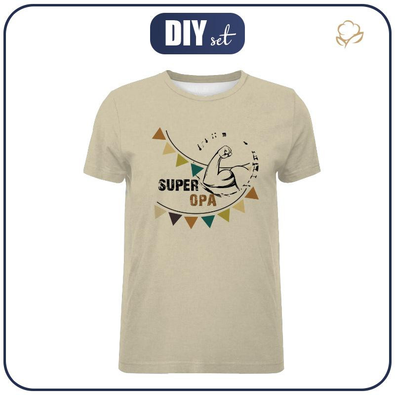 T-SHIRT MĘSKI - Super Opa / siła - single jersey