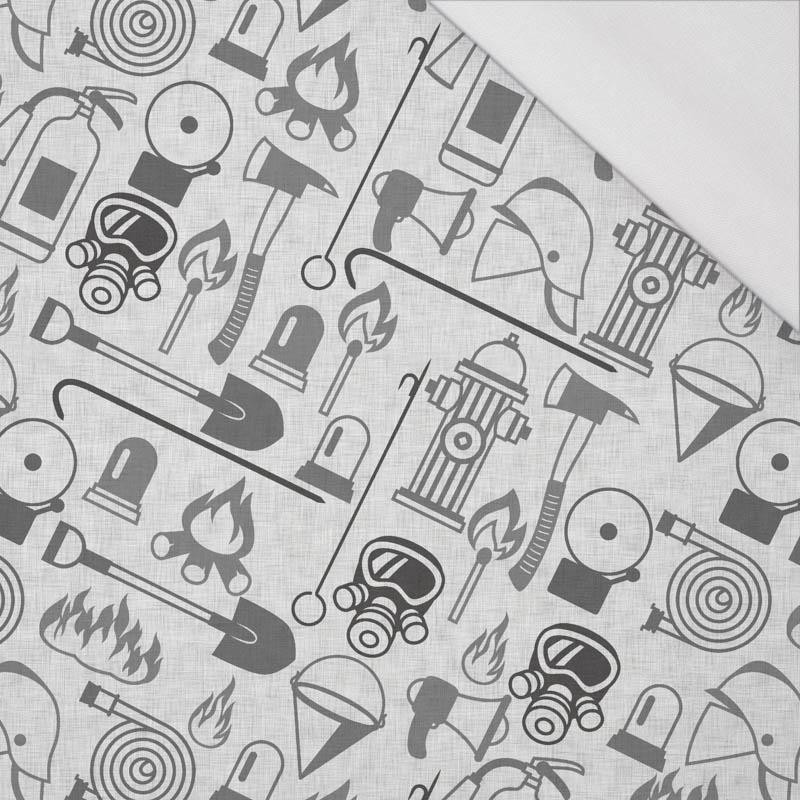 STRAŻ POŻARNA (HOBBY I ZAWODY) - szary / acid - single jersey z elastanem 