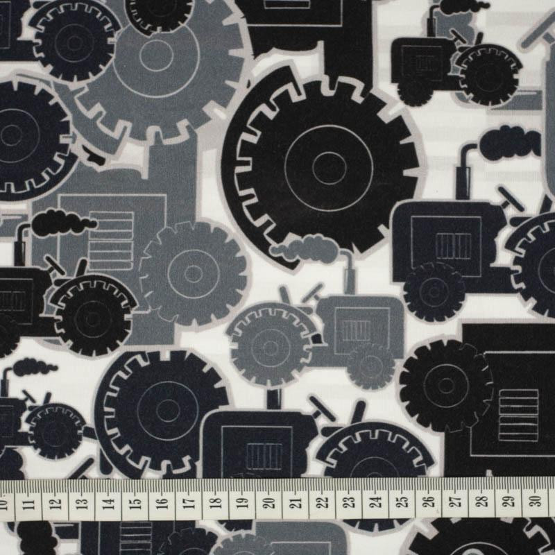 TRAKTORY / szare - dresówka pętelkowa 