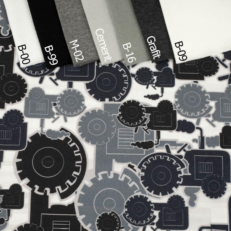 TRAKTORY / szare - dresówka pętelkowa 