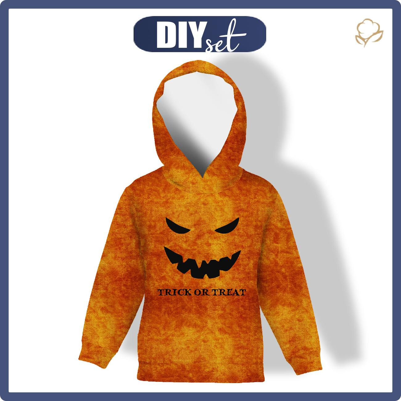 DZIECIĘCA BLUZA Z KAPTUREM (ALEX) - TRICK OR TREAT - zestaw do uszycia