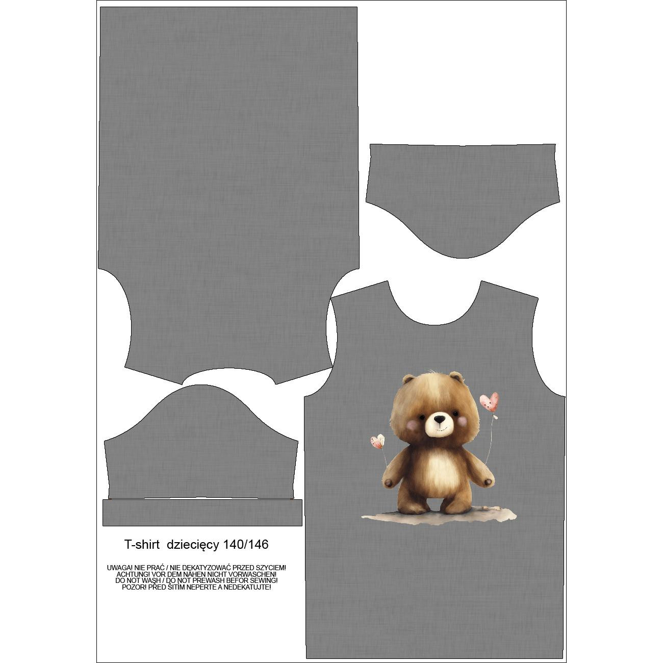 T-SHIRT DZIECIĘCY - VALENTINE'S DAY / BEAR - zestaw do uszycia