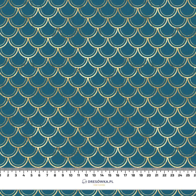 ZŁOTE ŁUSKI wz. 2 (ZŁOTY OCEAN) / morski - lycra 300g