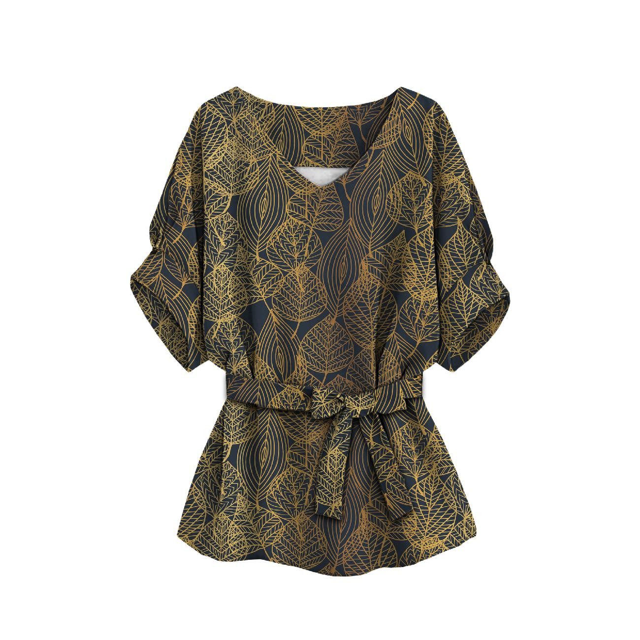 BLUZKA TYPU KIMONO - GOLD LEAVES wz. 2 - zestaw do uszycia 