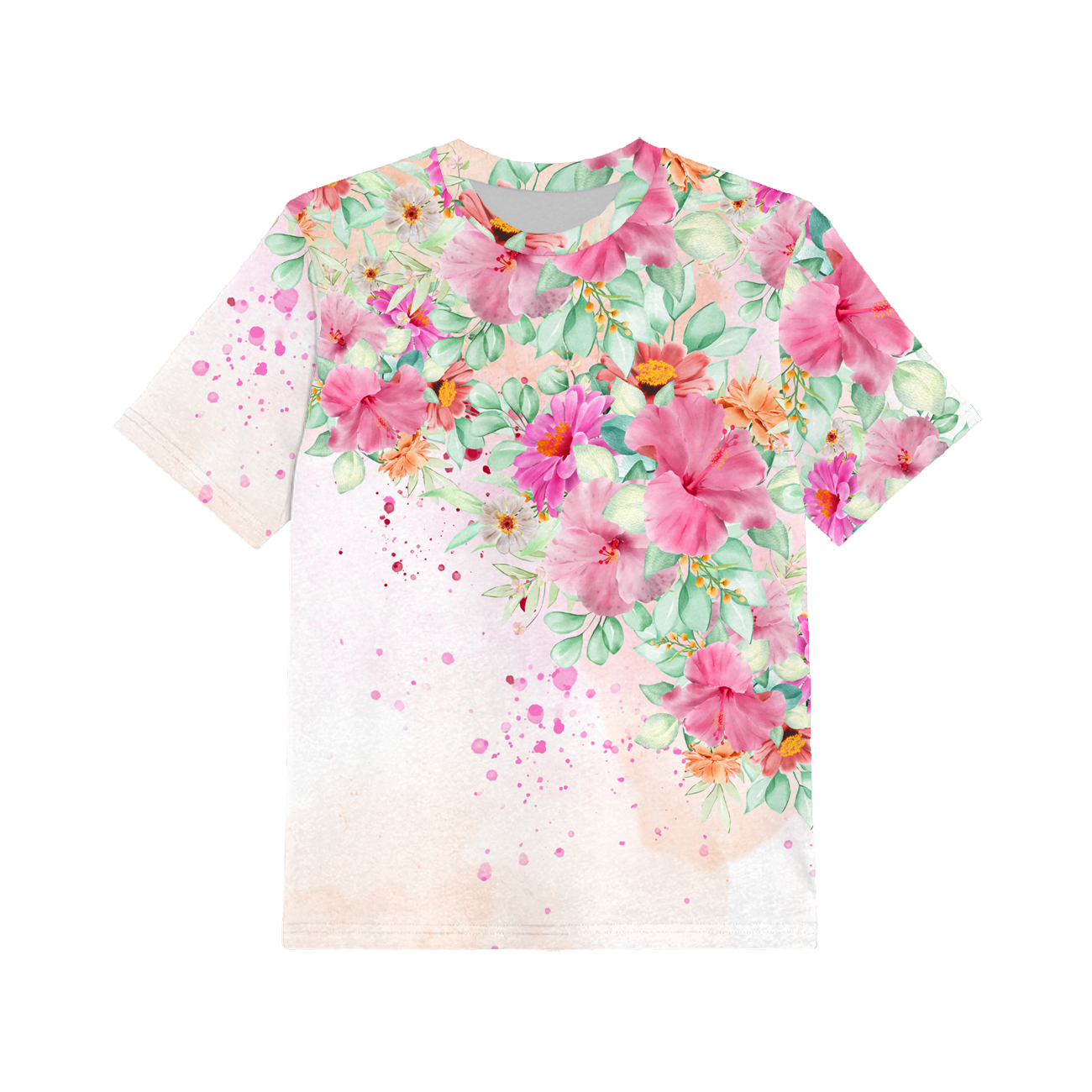 2-PACK - T-SHIRT DZIECIĘCY - MALWY wz. 2 / WATERCOLOR FLOWERS WZ. 6 - ZESTAW DO USZYCIA