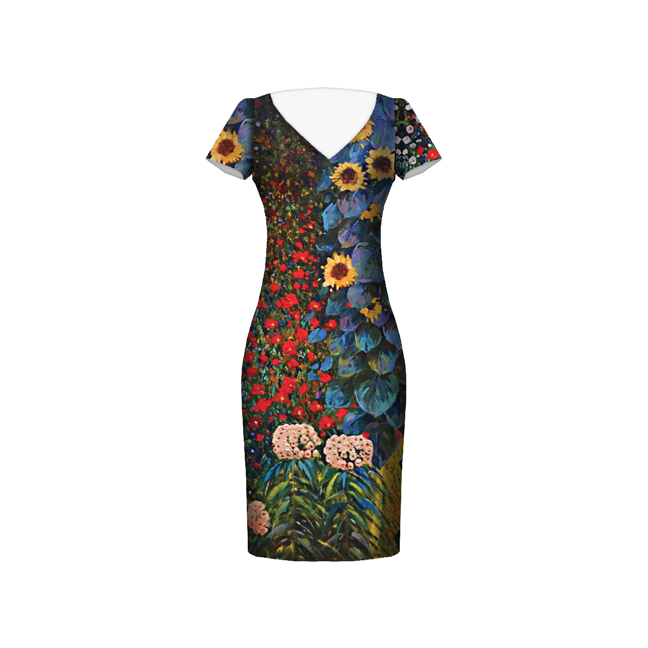 FARM GARDEN WITH SUNFLOWERS (Gustav Klimt) - panel sukienkowy PTE200 