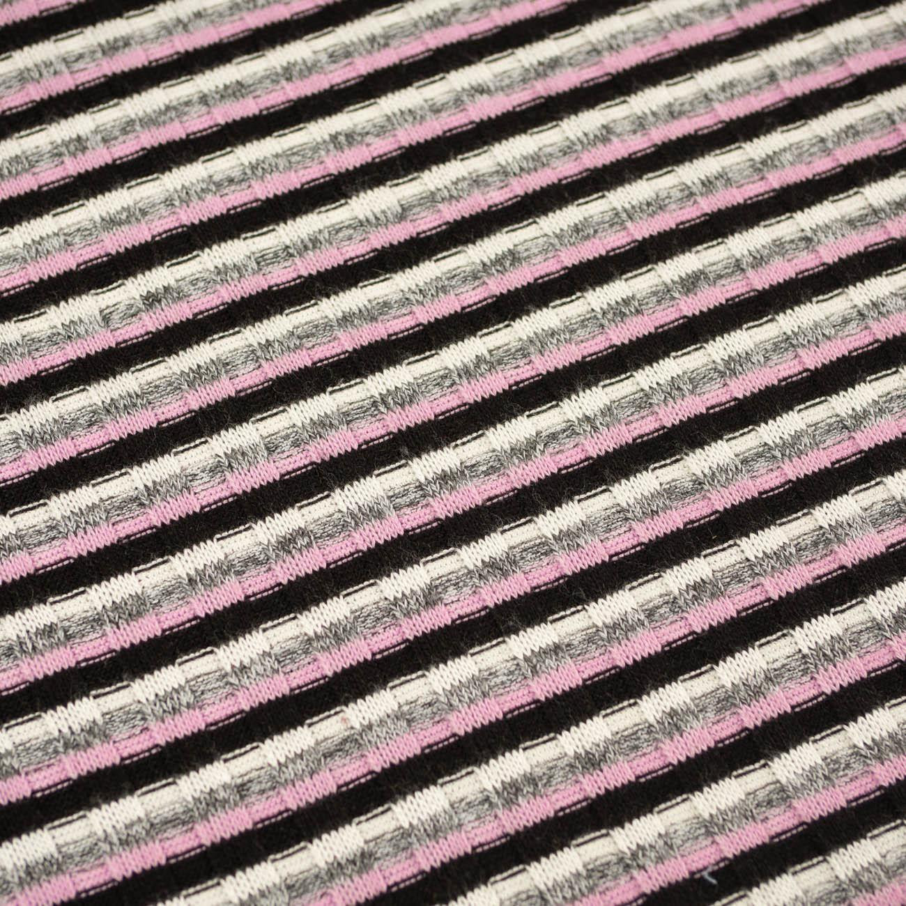 PASY / różowy - cienka dzianina swetrowa prążkowana