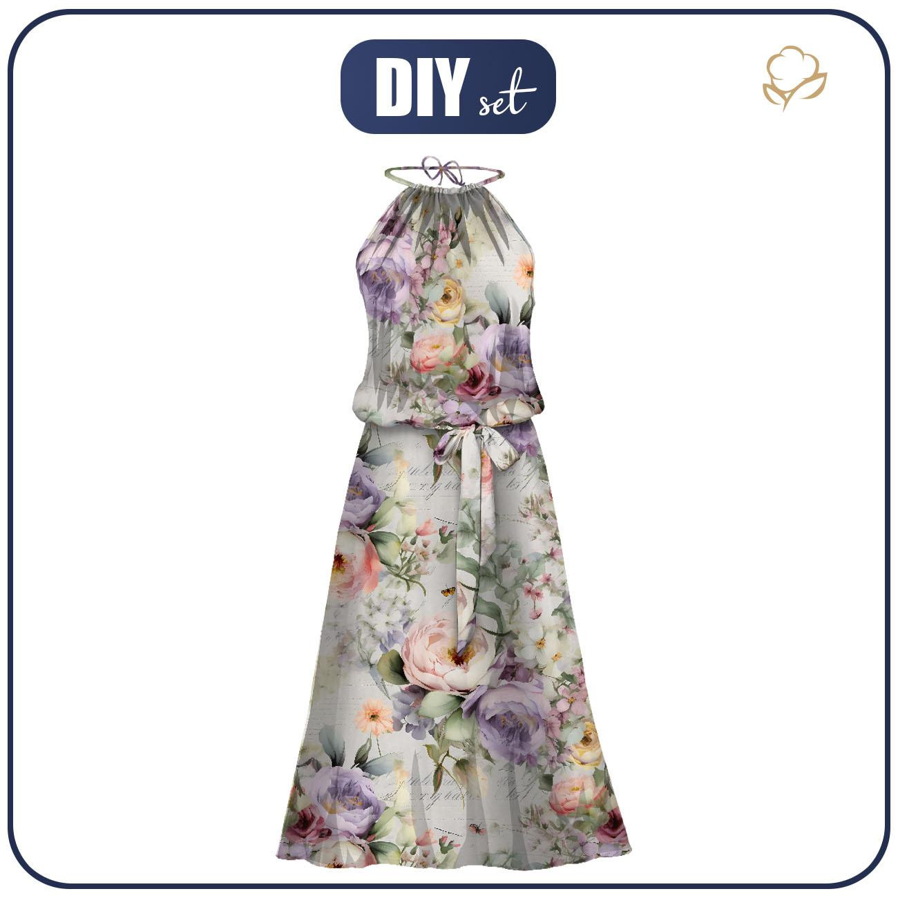 SUKIENKA "DALIA" MAXI - VINTAGE FLOWERS WZ. 15 - zestaw do uszycia 