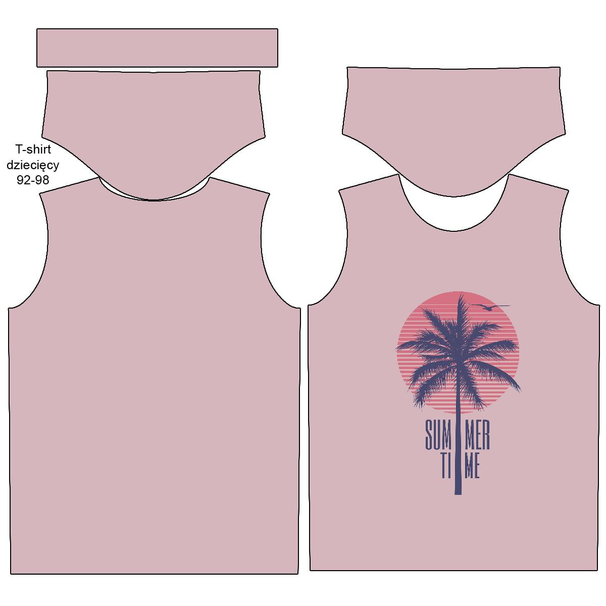 T-SHIRT DZIECIĘCY - SUMMER TIME / róż - single jersey