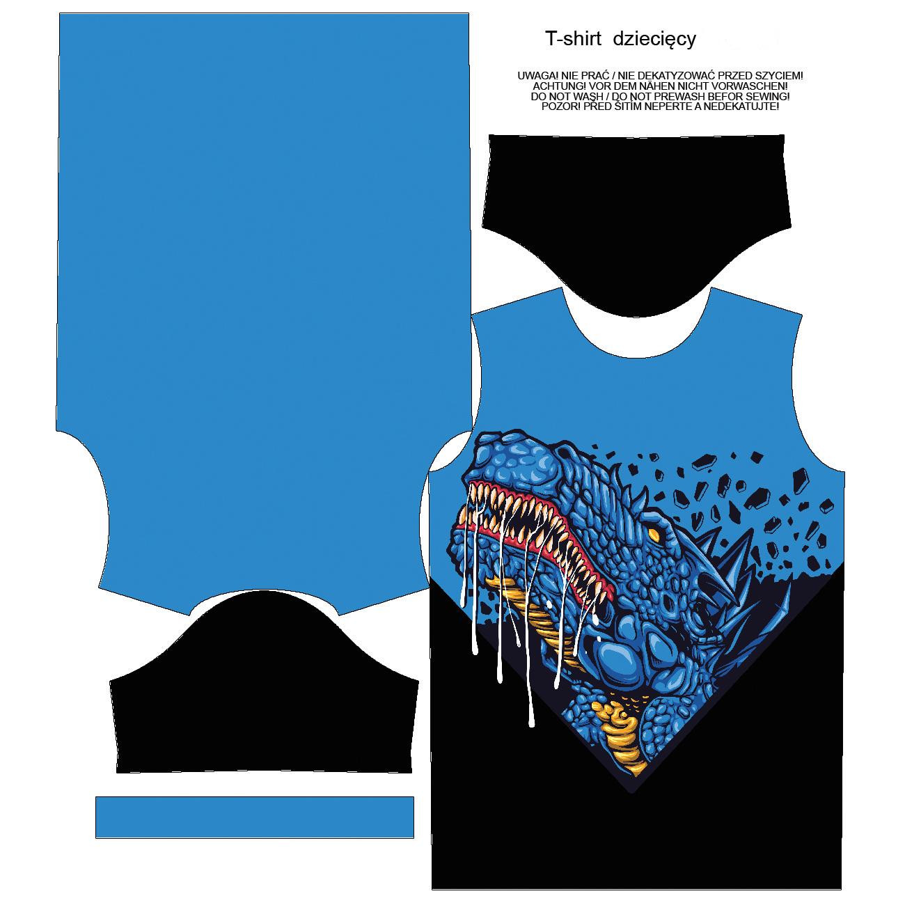 T-SHIRT DZIECIĘCY - BLUE DRAGON WZ. 2 / czarny - single jersey ITY