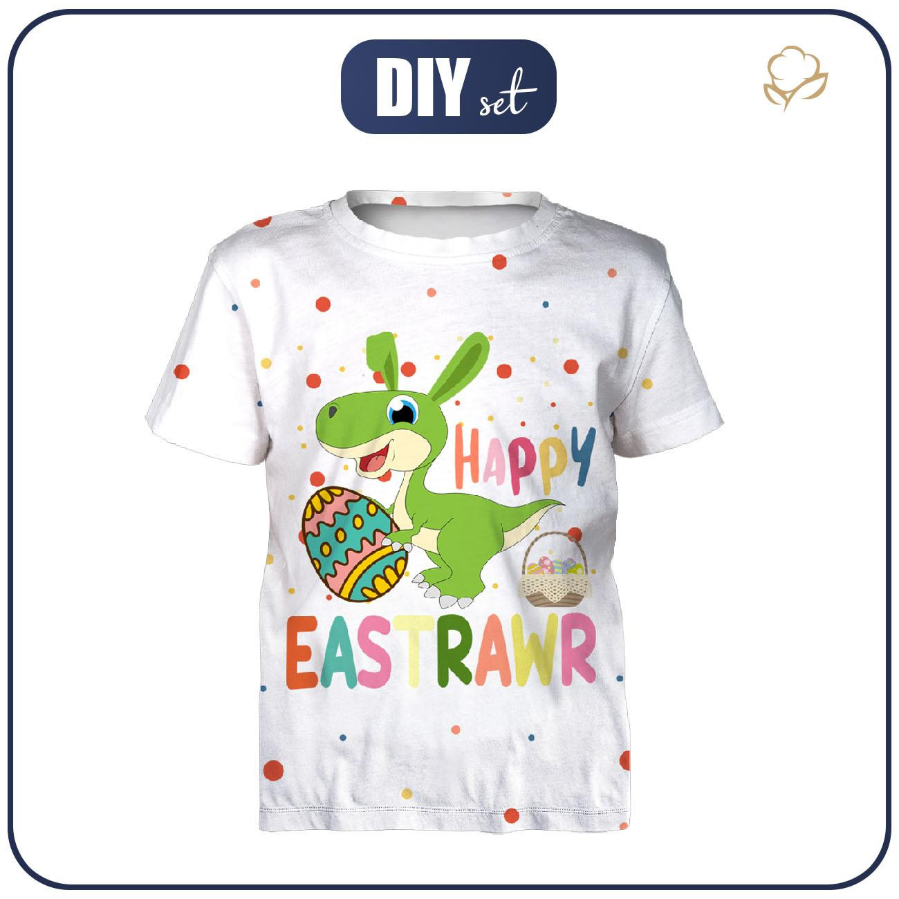 T-SHIRT DZIECIĘCY - EASTER DINO - zestaw do uszycia