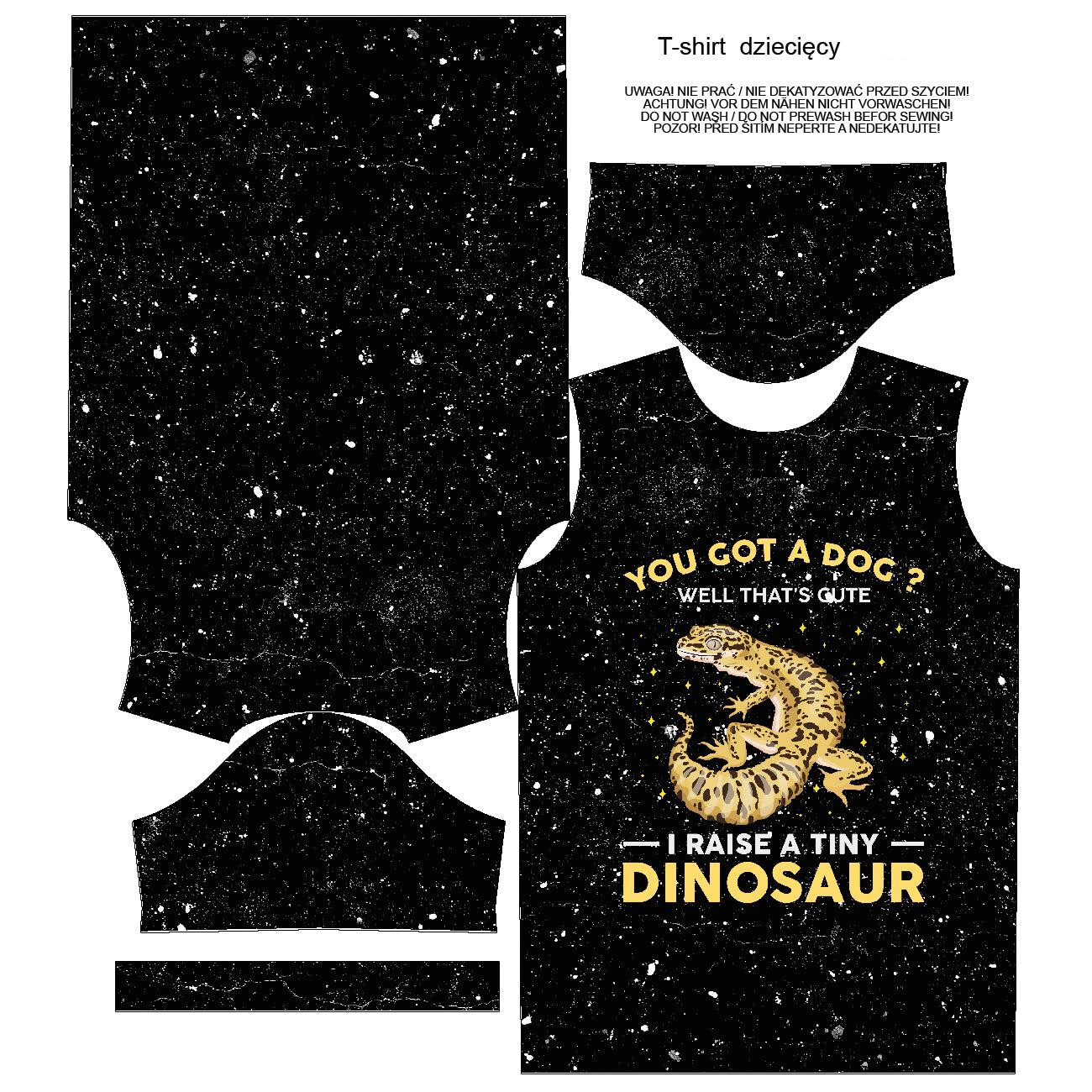 T-SHIRT DZIECIĘCY - TINY DINOSAUR / czarny - single jersey ITY