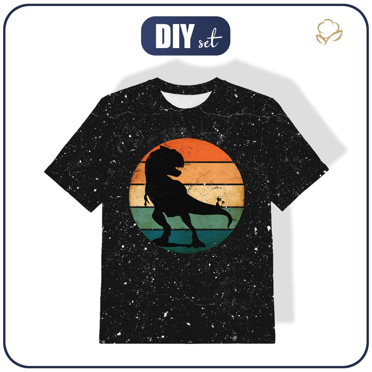 T-SHIRT DZIECIĘCY - TYRANOZAUR / czarny - single jersey ITY