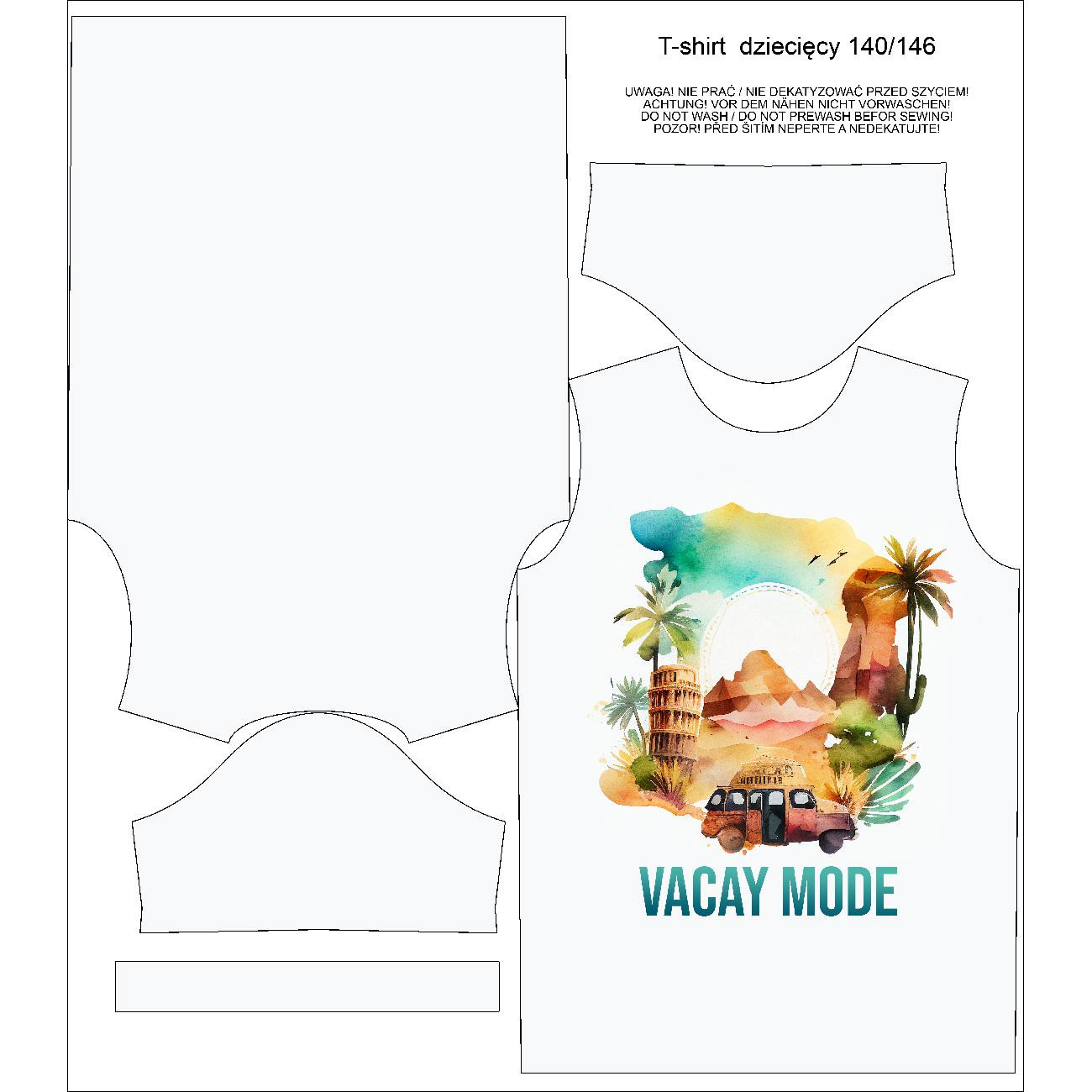 T-SHIRT DZIECIĘCY - VACAY MODE - zestaw do uszycia