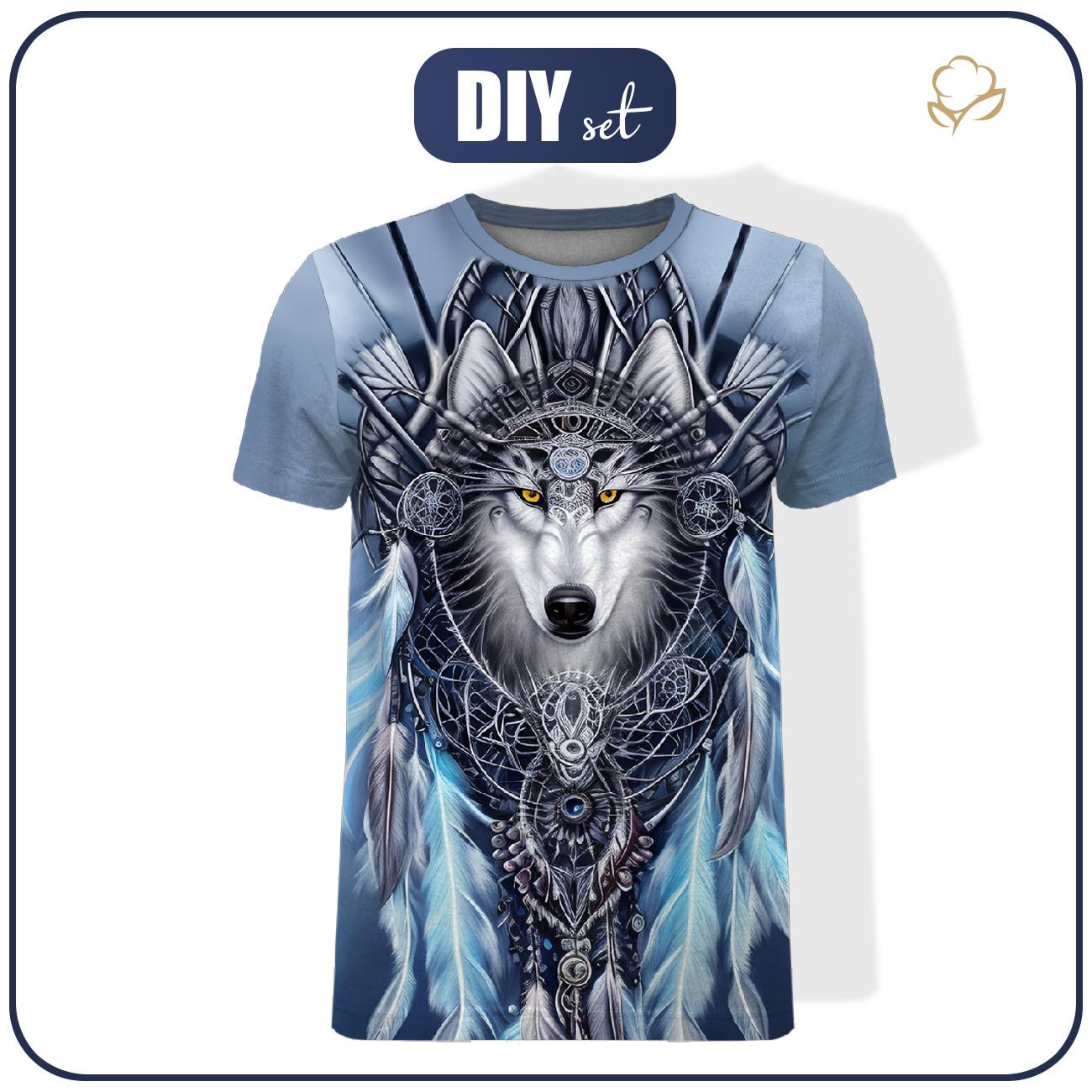 T-SHIRT MĘSKI - SPIRIT WOLF - zestaw do uszycia