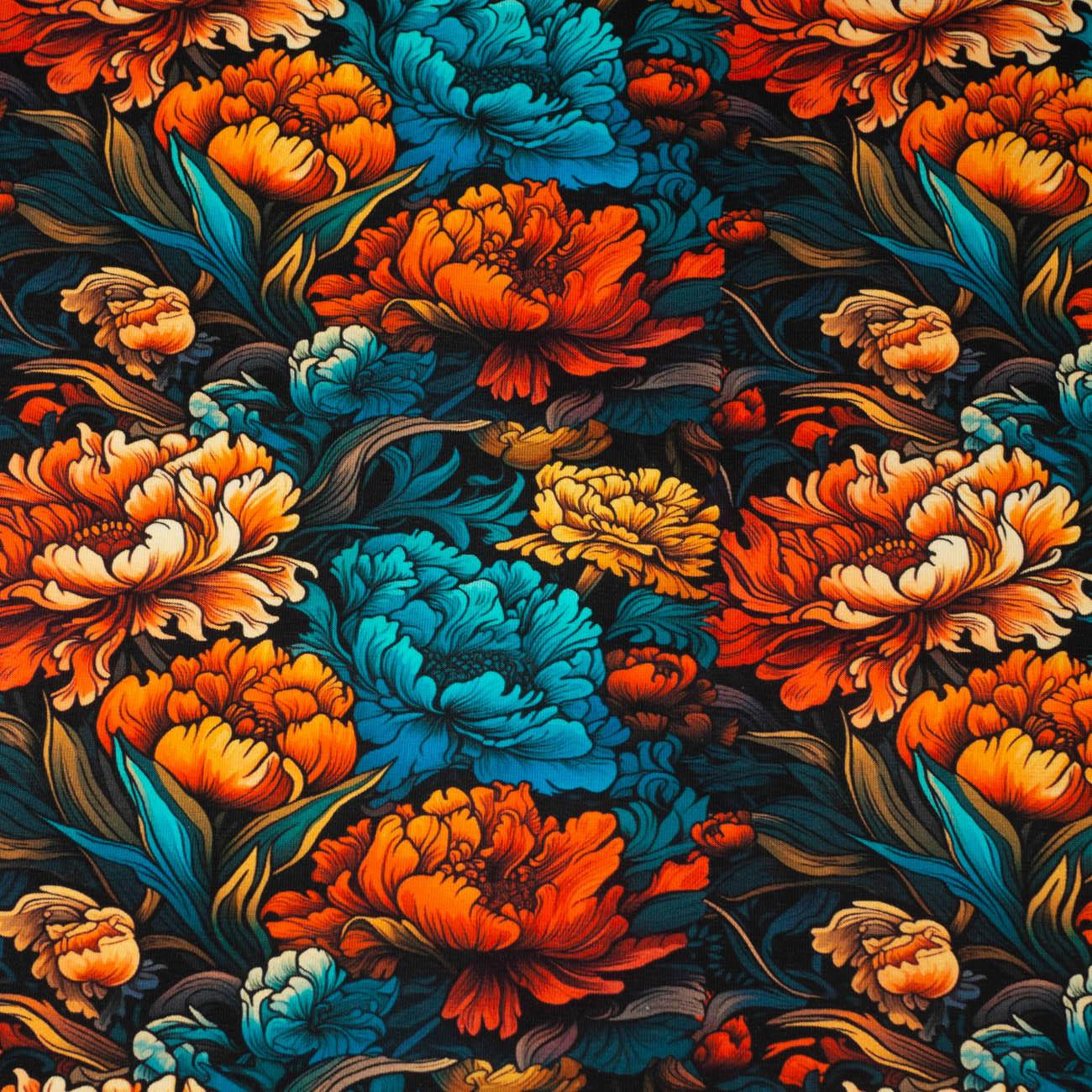 VINTAGE CHINESE FLOWERS WZ. 1 - single jersey