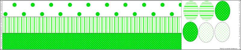 WIANEK WIELKANOCNY -  KROPKI - PASKI / zielony - zestaw do uszycia
