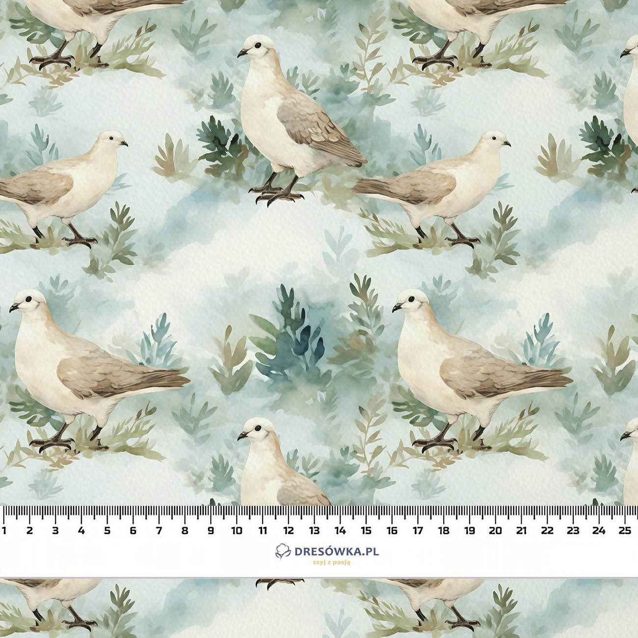 PASTEL BIRDS WZ. 2 - Hydrofobowa dzianina drapana