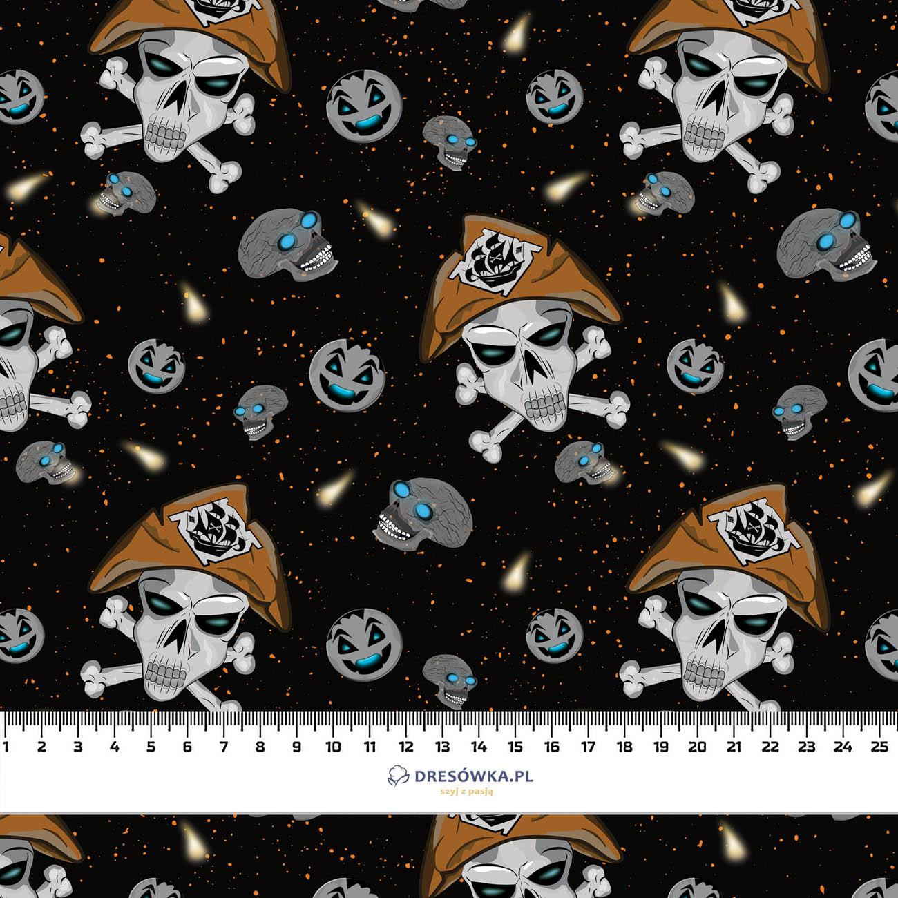 PIRATE SKULLS / BLACK (SCARY HALLOWEEN)- single jersey z elastanem ITY