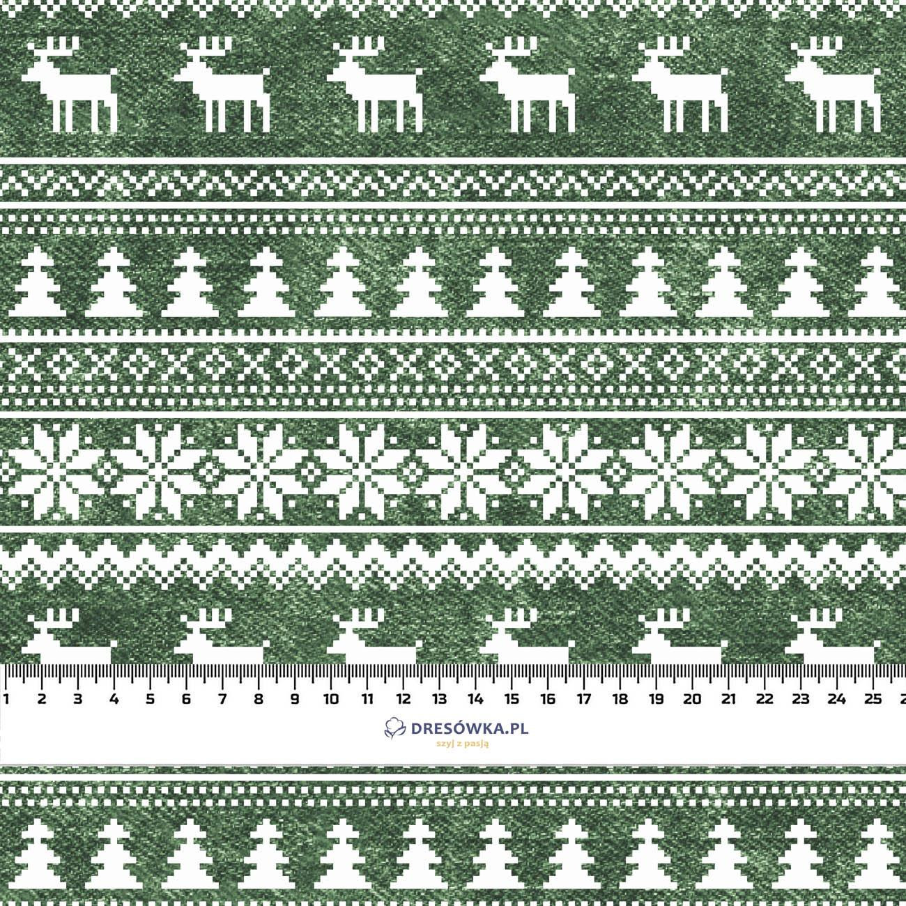 RENIFERY WZ. 2 / ACID WASH BUTELKOWA ZIELEŃ - lekka dzianina drapana