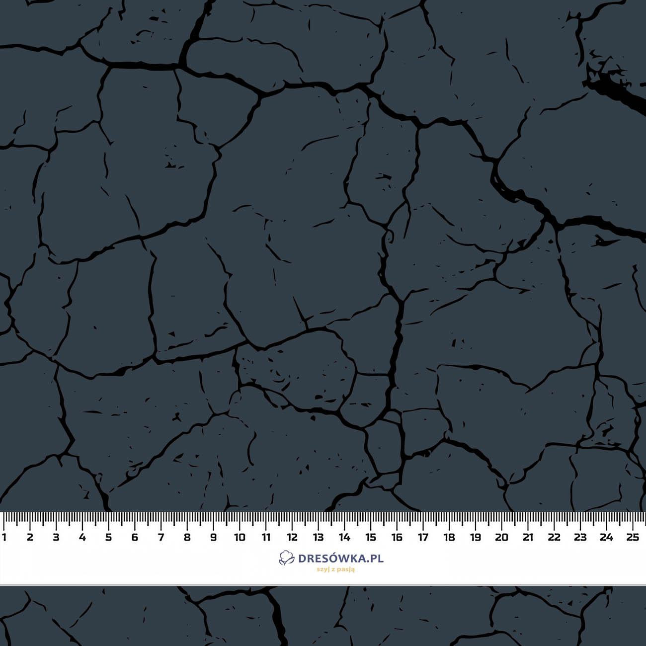 GRAFITOWA SPĘKANA ZIEMIA (czarna)  - tkanina wodoodporna