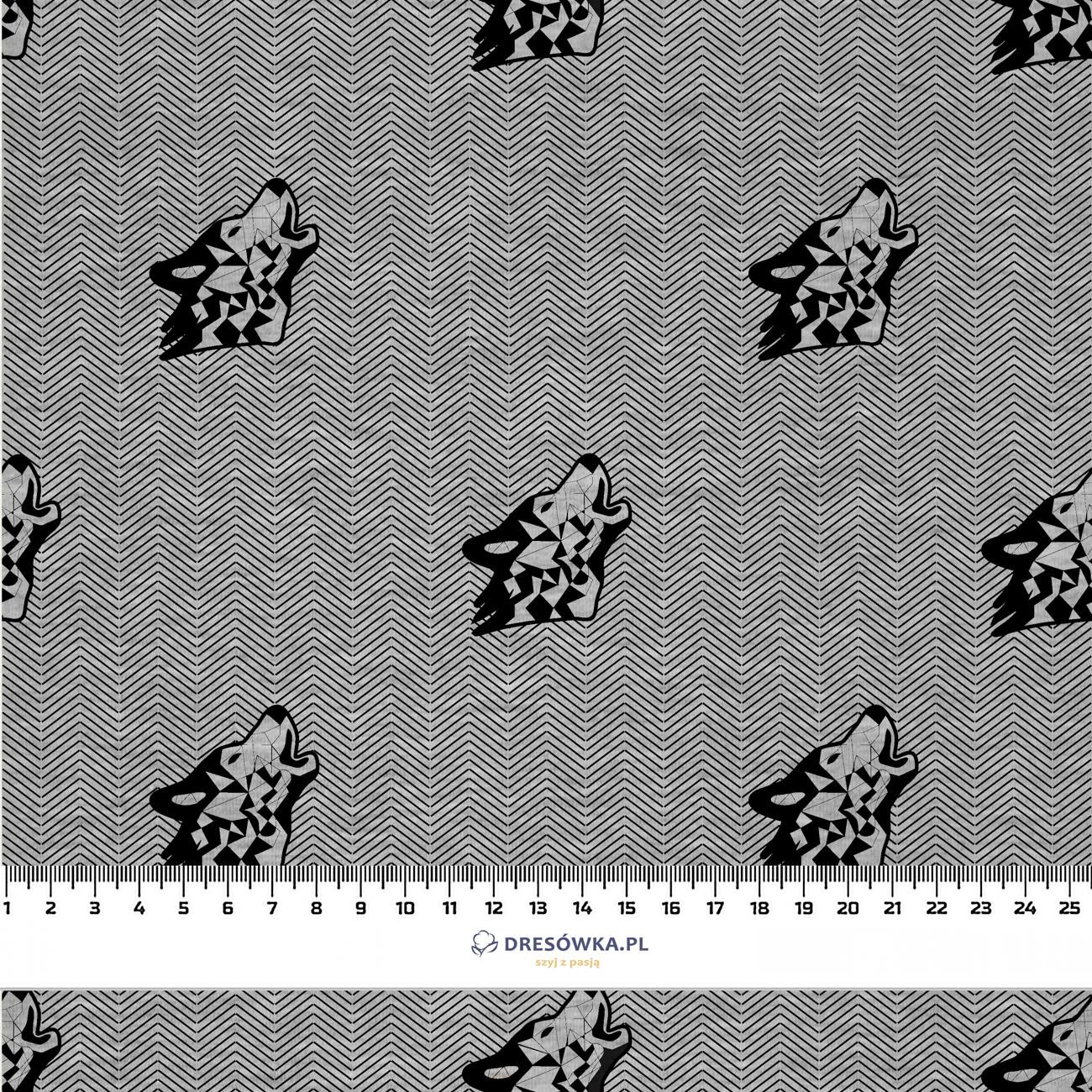 WOLF / NOCNY ZEW / szary - lekka dzianina drapana