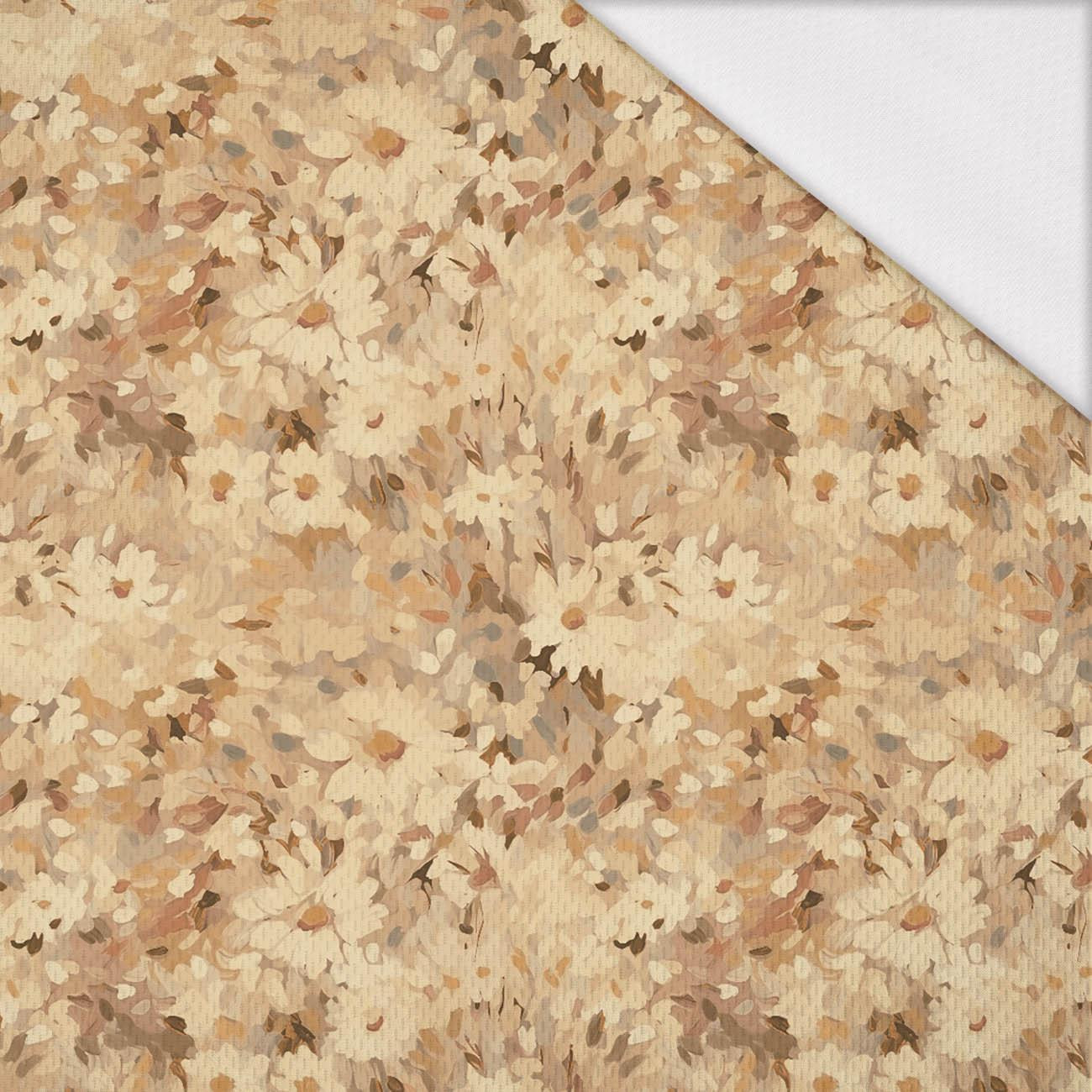 BEIGE / FLOWERS - Dzianina sportowa Łezka 