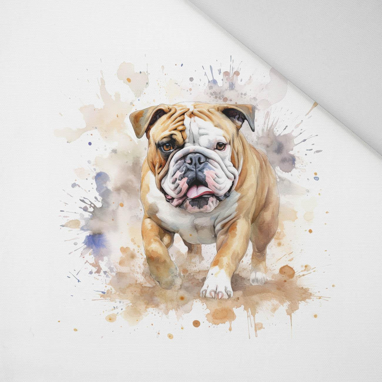 WATERCOLOR BULLDOG - PANEL (60cm x 50cm) Panama 220g