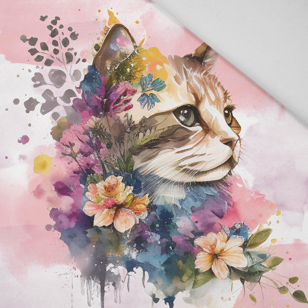 WATERCOLOR CAT WZ. 1 - PANEL (60cm x 50cm) Panama 220g