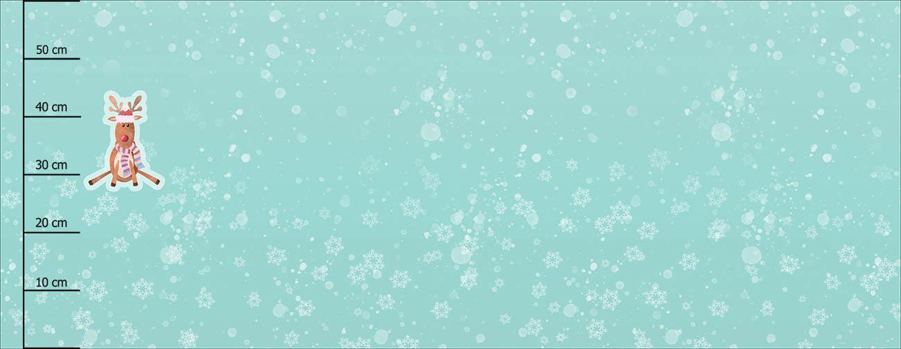 RENIFER / śnieżynki (ŚWIĄTECZNE RENIFERY) - PANEL PANORAMICZNY (60 x 155cm)