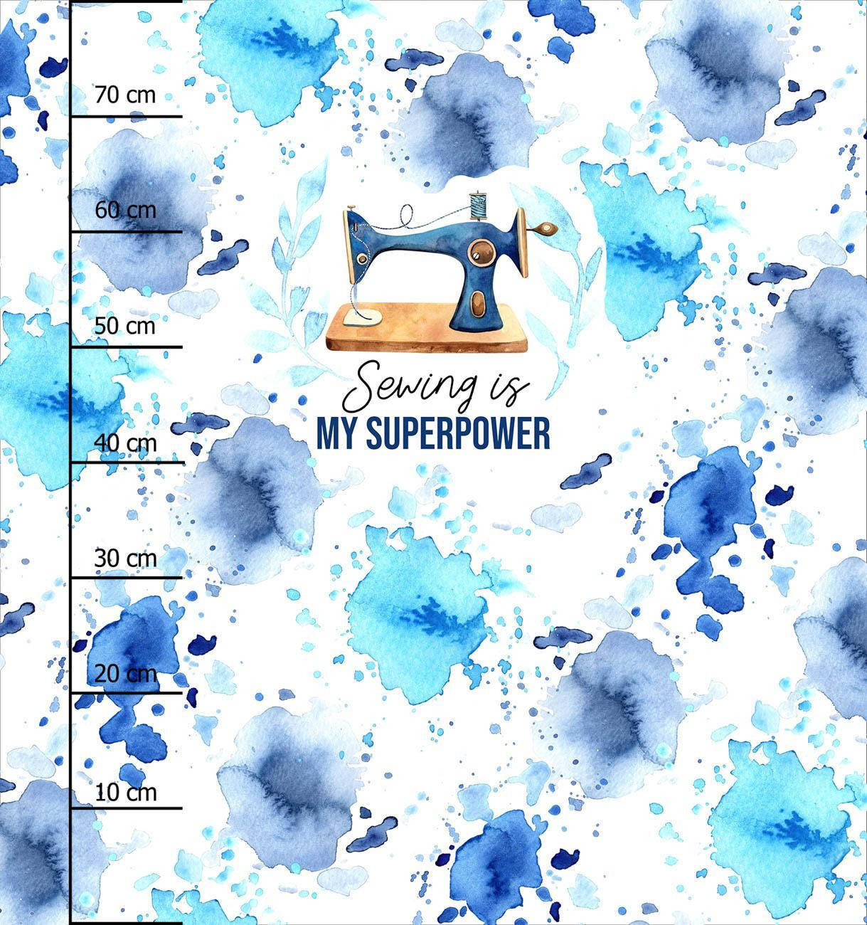 SEWING IS MY SUPERPOWER - PANEL (75cm x 80cm) SINGLE JERSEY ITY