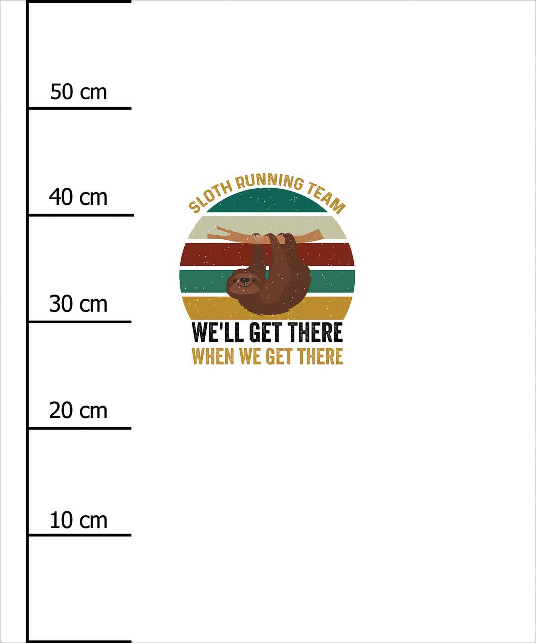 SLOTH RUNNING TEAM / biały - PANEL (60cm x 50cm) SINGLE JERSEY