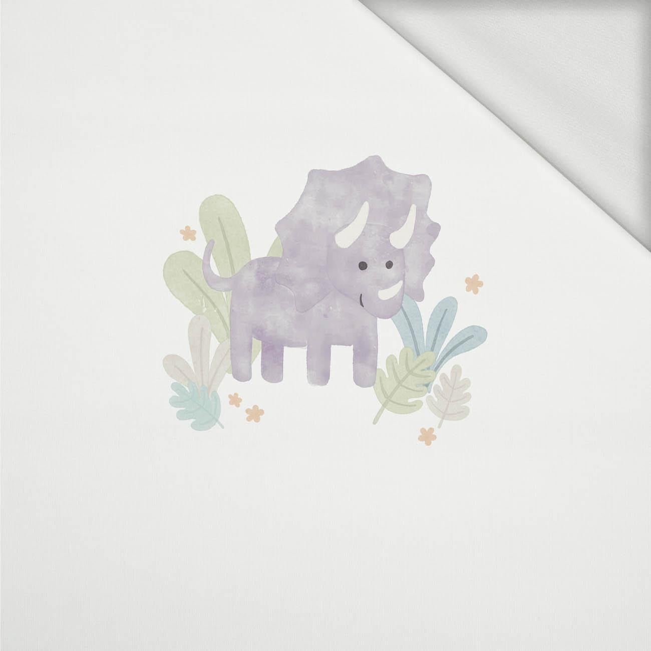 MALOWANY TRICERATOPS - panel (60cm x 50cm) dzianina pętelkowa