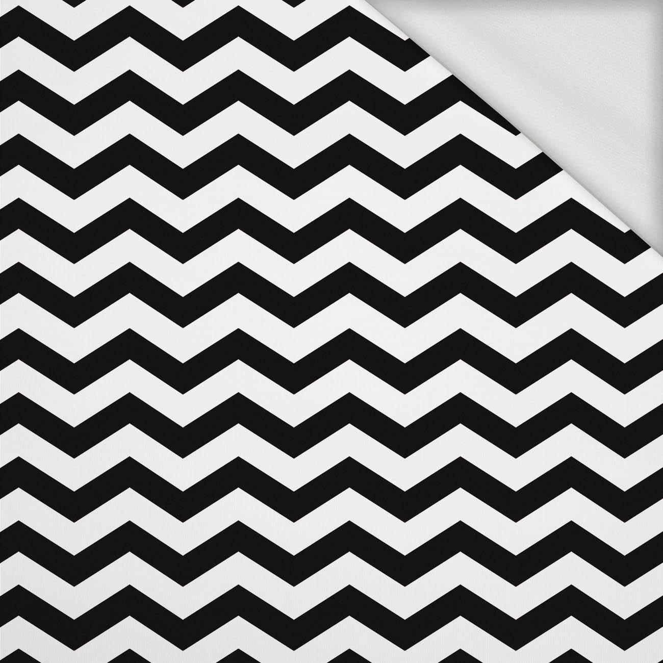 ZYGZAKI / czarny - dresówka pętelkowa