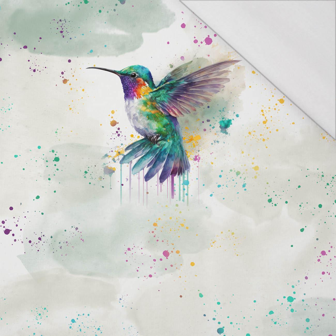 WATERCOLOR HUMMINGBIRD - panel (75cm x 80cm) SINGLE JERSEY