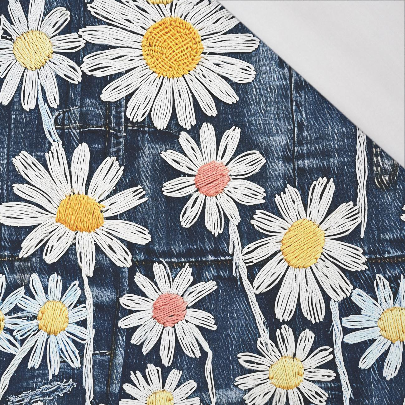 DAISIES DENIM IMITATION WZ. 1 - single jersey 