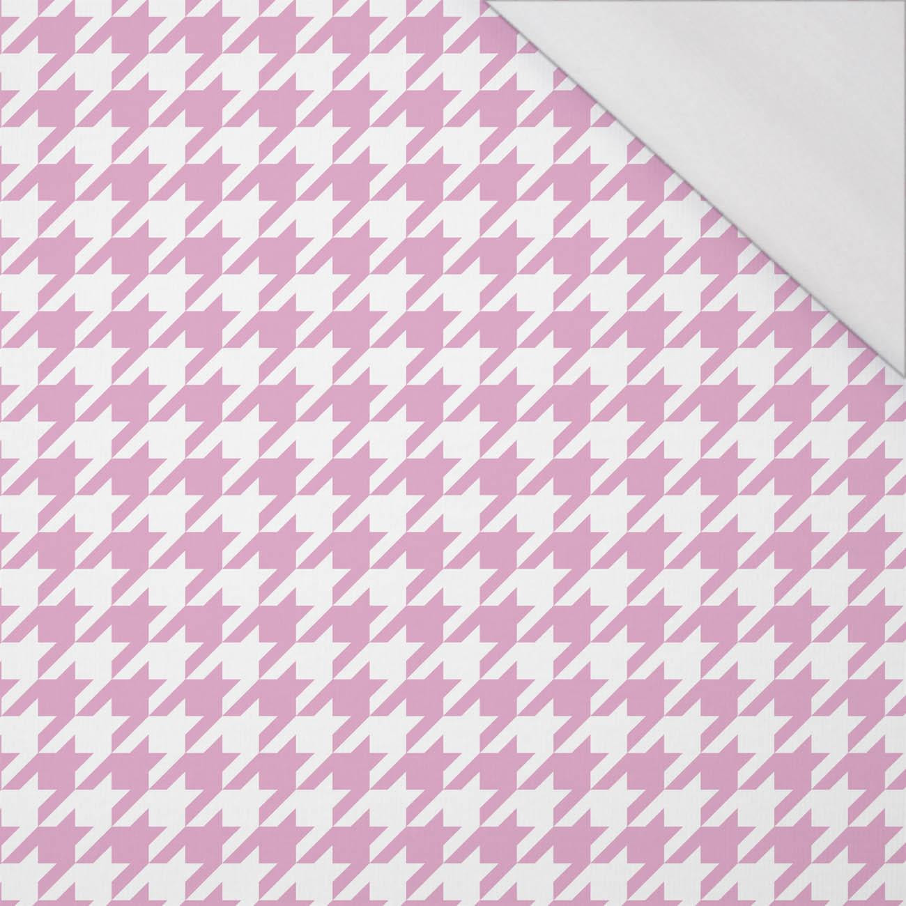 RÓŻOWA PEPITKA / BIAŁY - single jersey z elastanem 